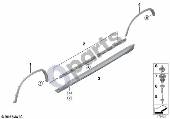BMW X1 E84 m apdaila, slenkstis / ratų arka – schema
