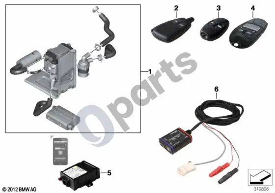BMW X1 E84 montavimo komplektas, autonominis šildytuvas – schema
