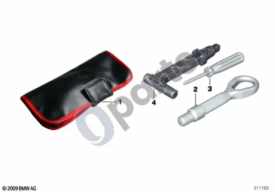 BMW X1 E84 papildomas įrankių komplektas – schema