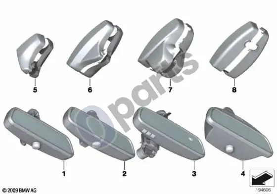 BMW X1 E84 salono veidrodėlis – schema