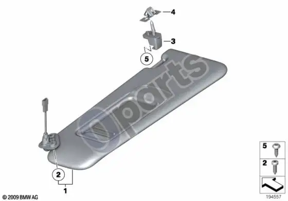 BMW X1 E84 saulės skydeliai – schema