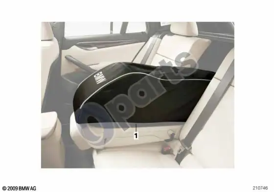 BMW X1 E84 slidžių ir snieglentės krepšys – schema