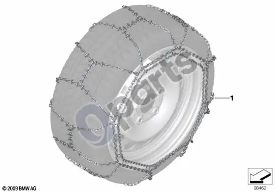 BMW X1 E84 sniego grandinės – BMW disc – schema