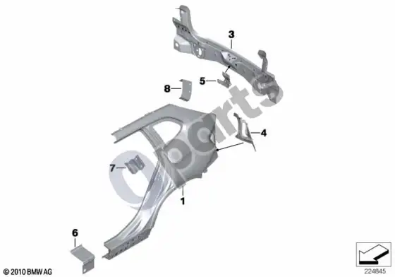 BMW X1 E84 šoninė apdaila/galinė apdaila – schema