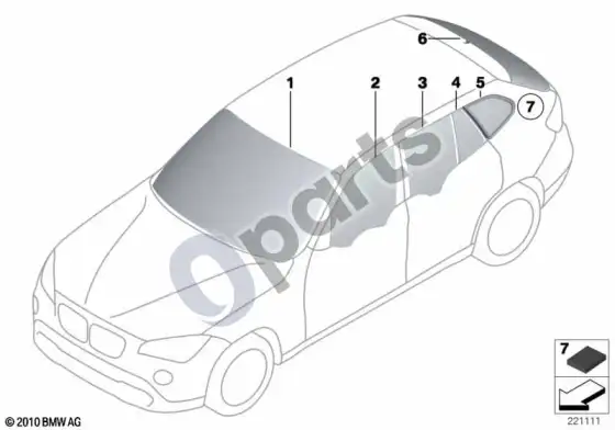 BMW X1 E84 stiklai – schema