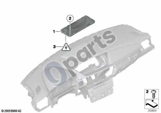 BMW X1 E84 top-hifi prietaisų skydelio komponentai – schema