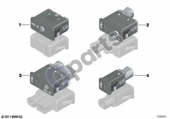 BMW X1 E84 USB/AUX-IN lizdas – schema