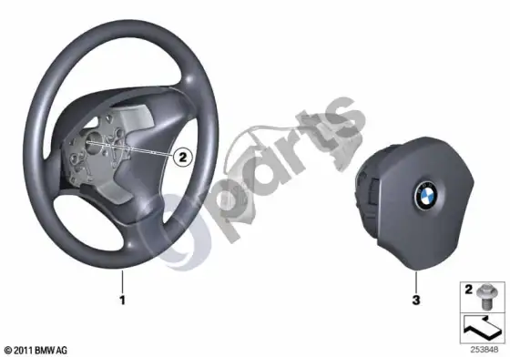 BMW X1 E84 vairas, odinis, daugiafunkcis/oro pagalvė – schema