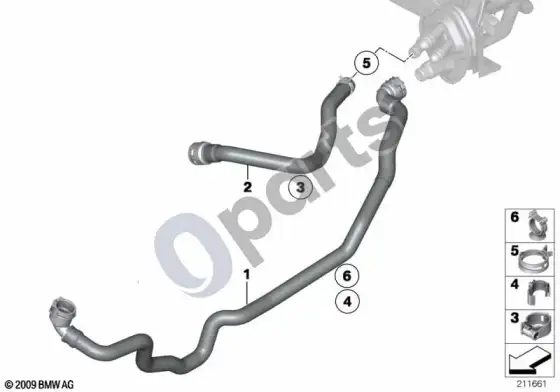 BMW X1 E84 vandens žarnos – schema