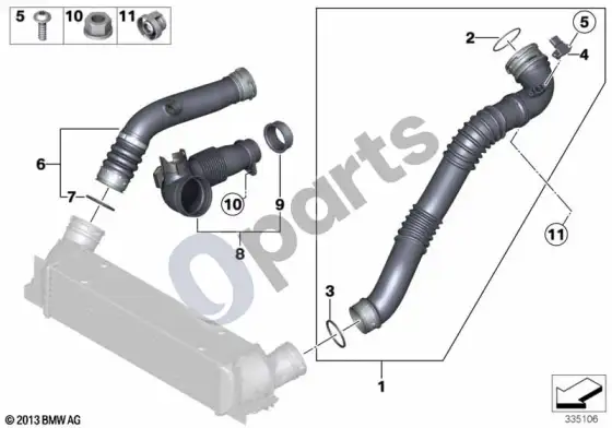 BMW X1 E84 oro kanalas – schema