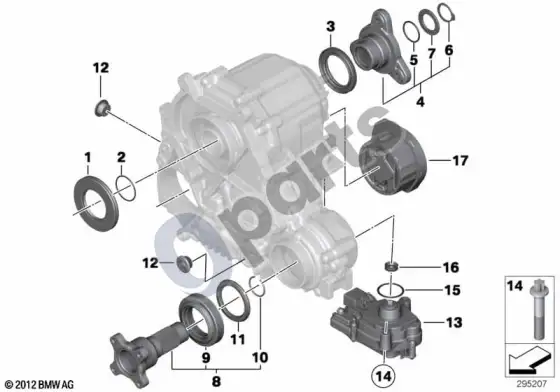 BMW X1 E84 išdalinimo dėžės atskiros dalys ATC 350 – schema