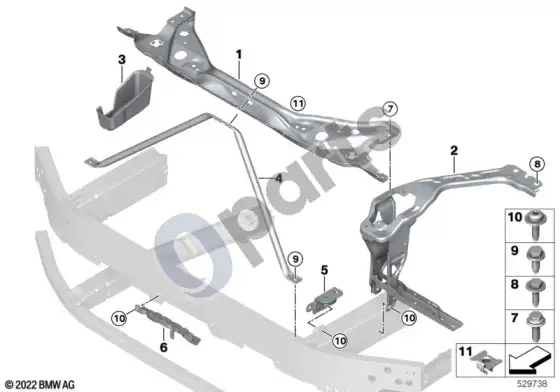 BMW X2 U10 priekinis skydas – schema