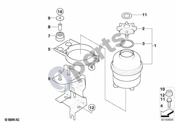 BMW X3 E83 alyvos laikiklis / atskiros dalys – schema