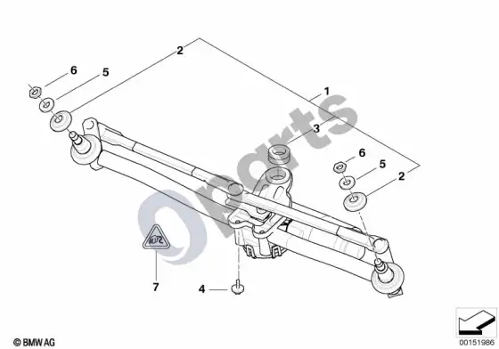 BMW X3 E83 atskiros valytuvo dalys – schema