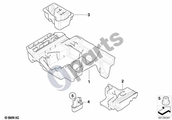 BMW X3 E83 bagažinės įspaudas, apdailos plokštė – schema
