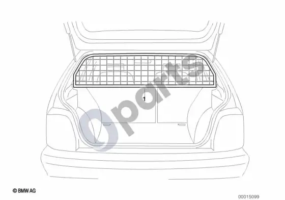 BMW X3 E83 bagažinės pertvaros grotelės – schema