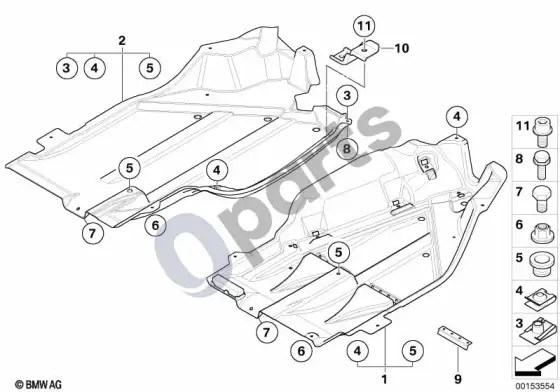 BMW X3 E83 bako dangtelis – schema