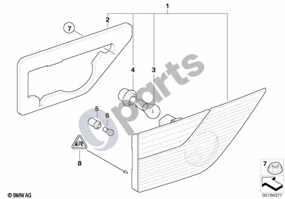BMW X3 E83 galinis žibintas – schema