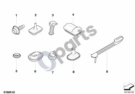 BMW X3 E83 įvairios kabelių movos – schema