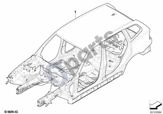BMW X3 E83 kėbulo karkasas – schema