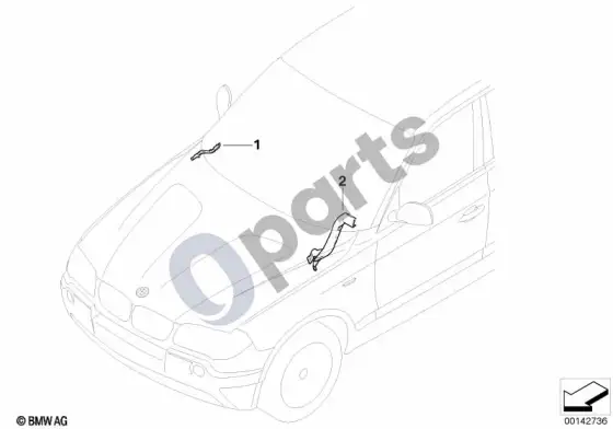BMW X3 E83 laidų kanalas – schema