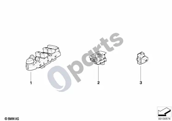 BMW X3 E83 langų pakėlėjo jungiklis – schema