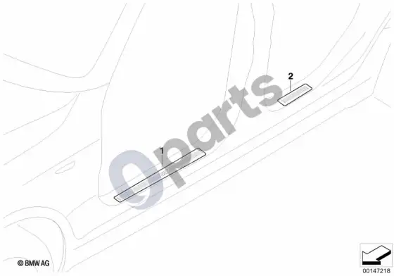 BMW X3 E83 m įlipimo apdailos papildomas montavimas – schema