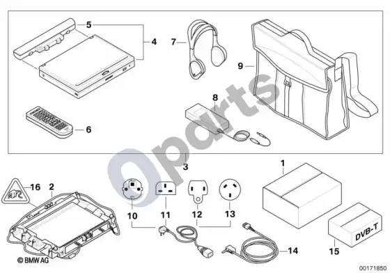BMW X3 E83 nešiojama DVD sistema – schema