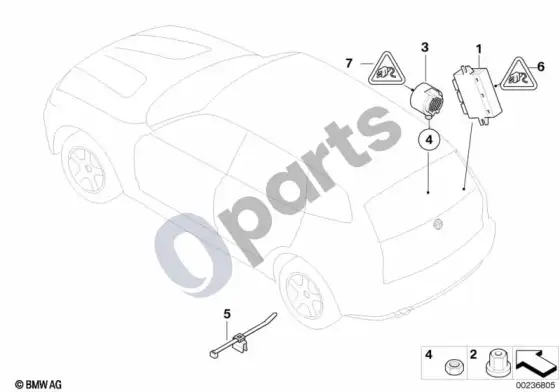 BMW X3 E83 parkavimo atstumo kontrolė (PDC); 2006.08 - ... – schema