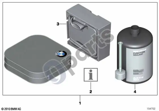 BMW X3 E83 ratų avarinio remonto komplektas – schema