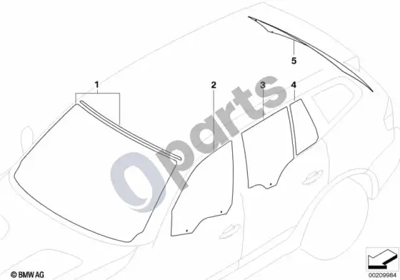 BMW X3 E83 stiklai – schema