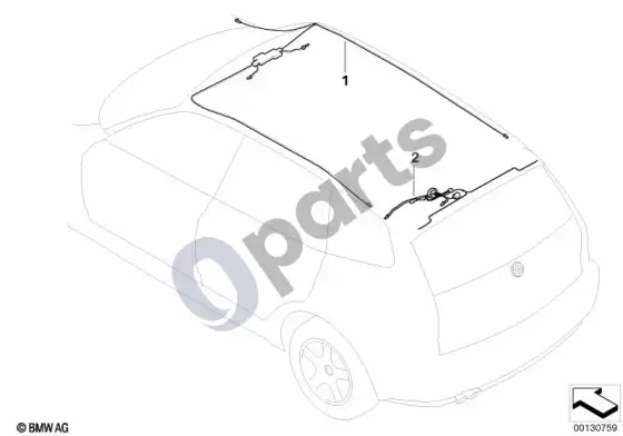 BMW X3 E83 stogo laidų pynė – schema