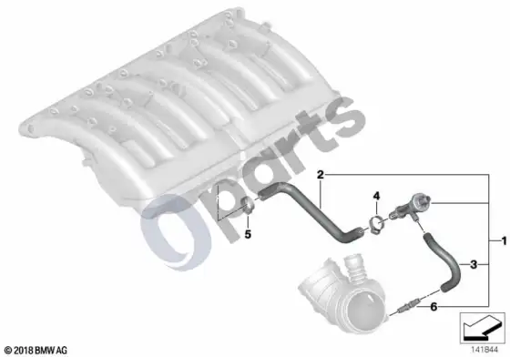 BMW X3 E83 vakuuminis valdymas, variklis – schema