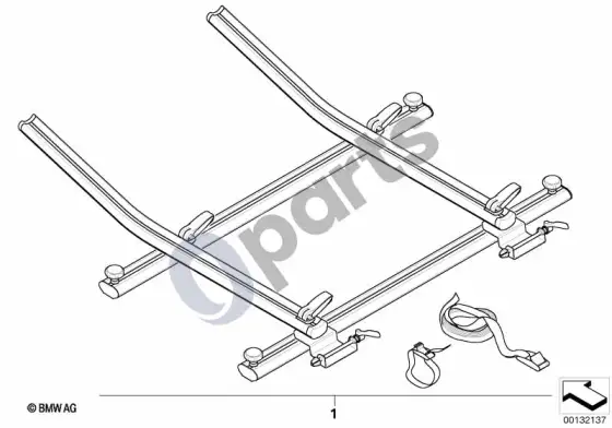 BMW X3 E83 vidinis dviračių laikiklis – schema