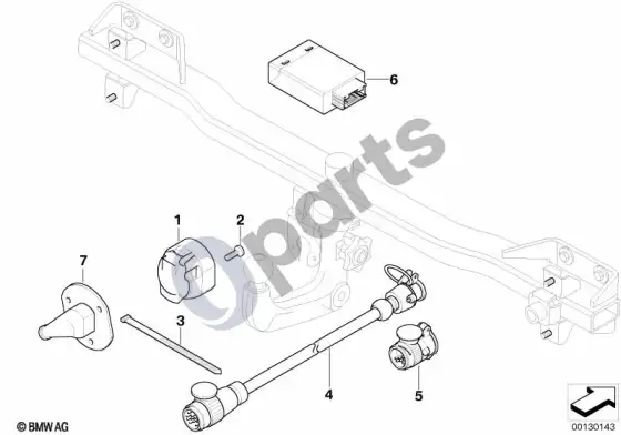 BMW X3 E83 vilkimo kablio elektros dalys – schema