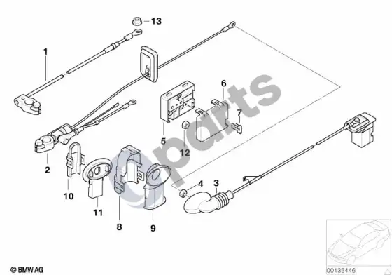 BMW X3 E83 akumuliatoriaus kabelis – schema
