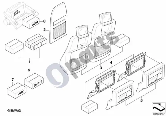 BMW X3 E83 atsarginės dalys, dvd-advanced – schema