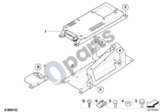 BMW X3 E83 atskiros dalys SA 633, bagažinė – schema