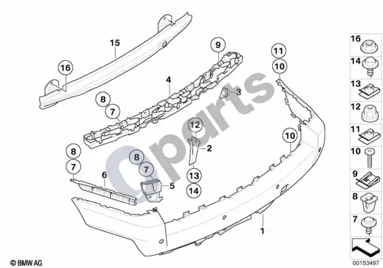 BMW X3 E83 galinė apdailos plokštė – schema