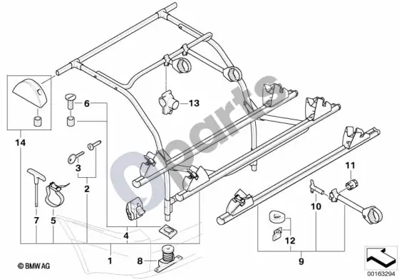 BMW X3 E83 galinis laikiklis – schema