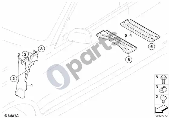 BMW X3 E83 įvairios kėbulo dalys – schema