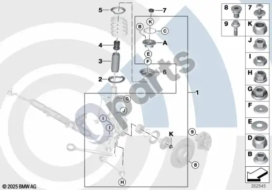 BMW X3 E83 remonto komplektas, atraminis guolis – schema