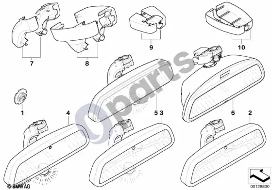 BMW X3 E83 salono veidrodėlis – schema