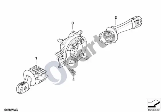 BMW X3 E83 vairo kolonėlės jungiklis – schema