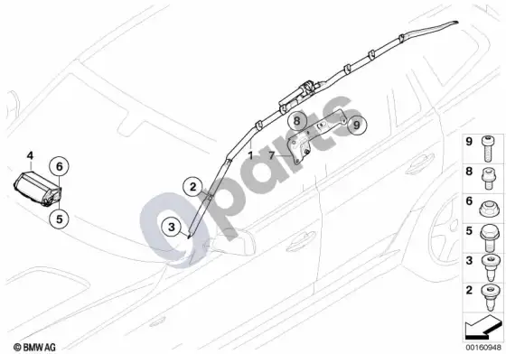 BMW X3 E83 oro pagalvė – schema