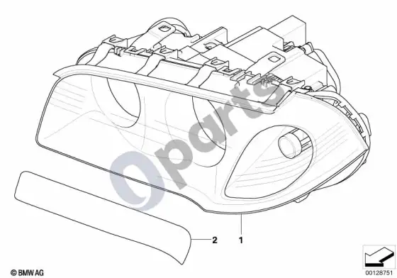 BMW X3 E83 žibintas; 2006.08 - ... – schema