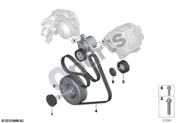 BMW X3 F25 diržinė pavara – schema