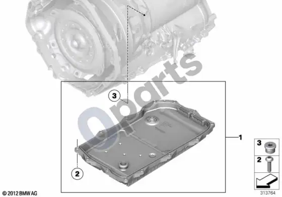BMW X3 F25 GA8HP45Z alyvos karteris – schema
