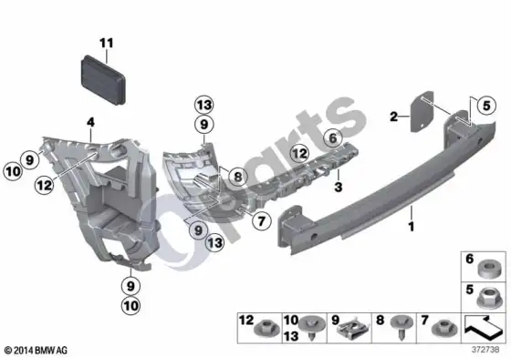 BMW X3 F25 galinis laikiklis – schema