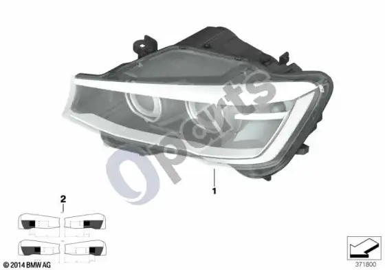 BMW X3 F25 headlight; 2014.04 - ... – schema